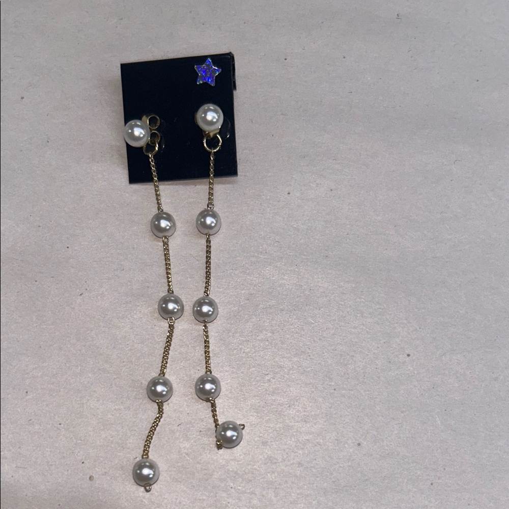 Elegant Gold and Silver Pearl Drop Earrings